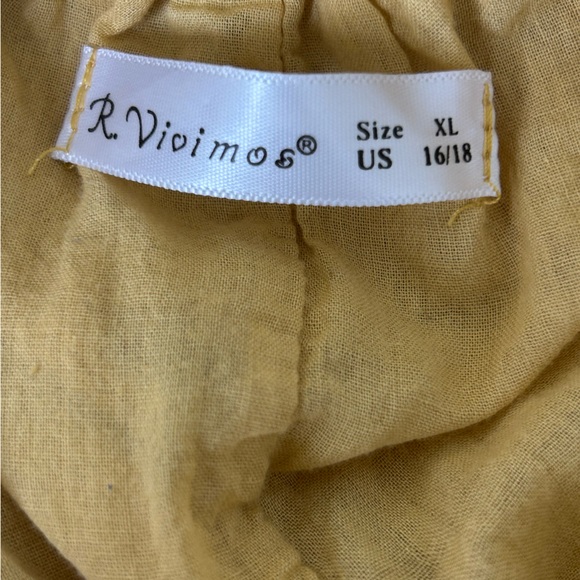Women’s “R.Vioimo” Yellow Off The Shoulder Shirt - SIZE XL 16/18 - Picture 3 of 3
